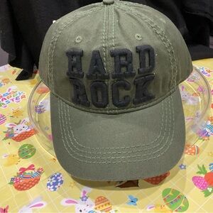 BP-Hard Rock Cafe  Olive Baseball Cap with Raised Logo